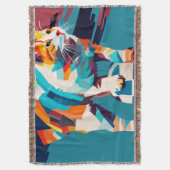 Chat spielt Pop Art Decke (Vorderseite Vertikal)