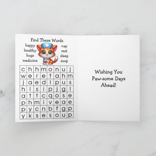 Chat Themed Get Better Card | Word Search Inside! Dankeskarte (Innenseite)