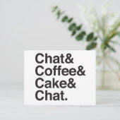 Chat und Kaffee und Kuchen Postkarte (Stehend Vorderseite)