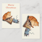 Chat und Maus Schach spielen Weihnachtskarte Mitteilungskarte (Vorne/Hinten)