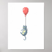 Chat und Red Balloon Pixel Art Poster (Vorne)