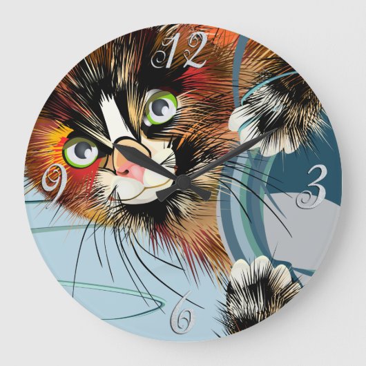Chat Wall Clock Große Wanduhr (Vorderseite)