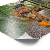 Chat-Wanderer mit Rucksack Fotodruck (Ecke)