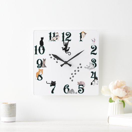 Chat-Wanduhr Quadratische Wanduhr (Zuhause)