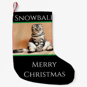 Chat Weihnachten Strumpf Personalisiert Kleiner Weihnachtsstrumpf