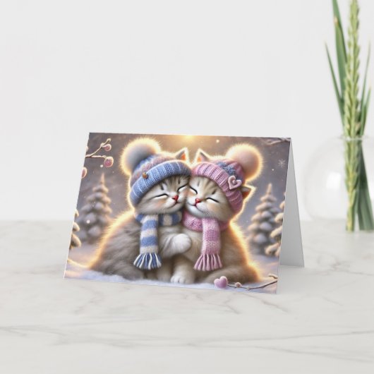 Chat Weihnachtskarte Feiertagskarte (Vorderseite)