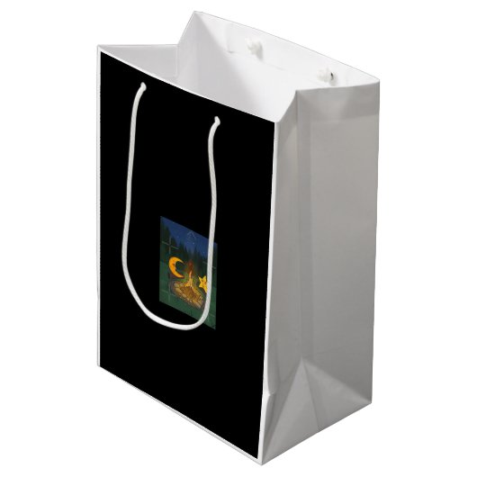 Chat zwischen der Mondgrafik Mittlere Geschenktüte (Vorderseite Schrägansicht)