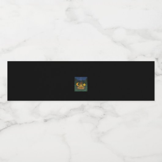 Chat zwischen der Mondgrafik Wasserflaschenetikett (Einzelnes Label)