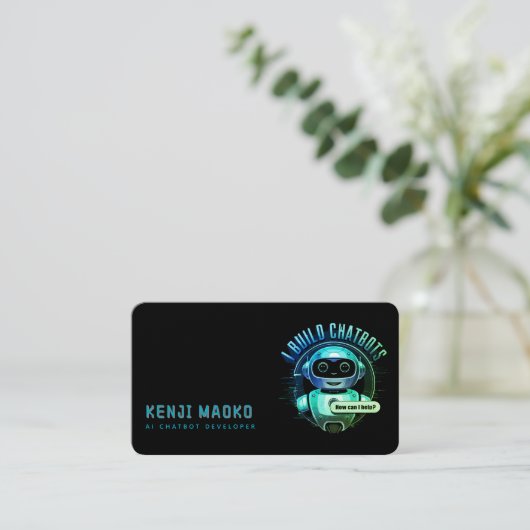 🤖 Chatbot Developer Conversation AI Engineer NLP Visitenkarte (Stehend Vorderseite)