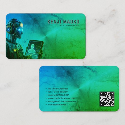 🤖 Chatbot Developer Conversation AI Engineer NLP Visitenkarte (Vorne/Hinten)