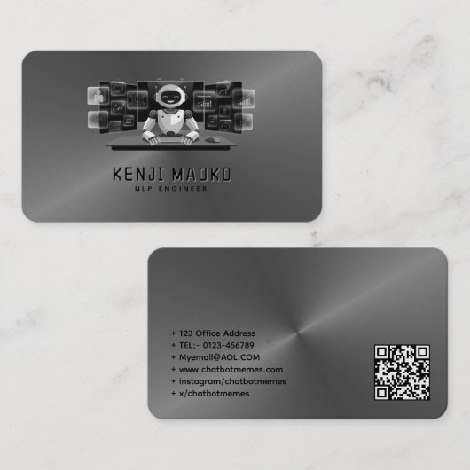 🤖 Chatbot Developer Conversation AI Engineer NLP Visitenkarte (Vorne/Hinten)