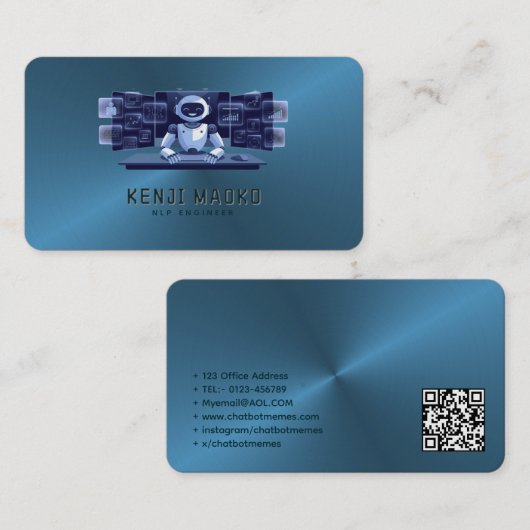 🤖 Chatbot Developer Conversation AI Engineer NLP Visitenkarte (Vorne/Hinten)