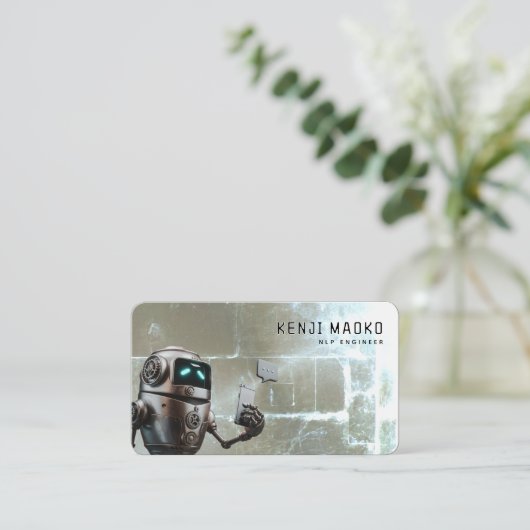 🤖 Chatbot Developer Conversation AI NLP Engineer Visitenkarte (Stehend Vorderseite)