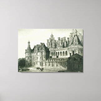 Chateau Chambord Historic Gravur Thomas Allom Leinwanddruck