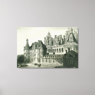 Chateau Chambord historischer gravierender Thomas Leinwanddruck