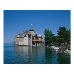 Chateau Chillon, Genfersee, Kanton Vaud, Fotodruck