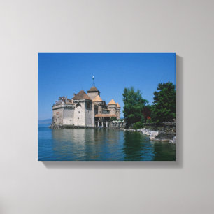 Chateau Chillon, Genfersee, Kanton Vaud, Leinwanddruck