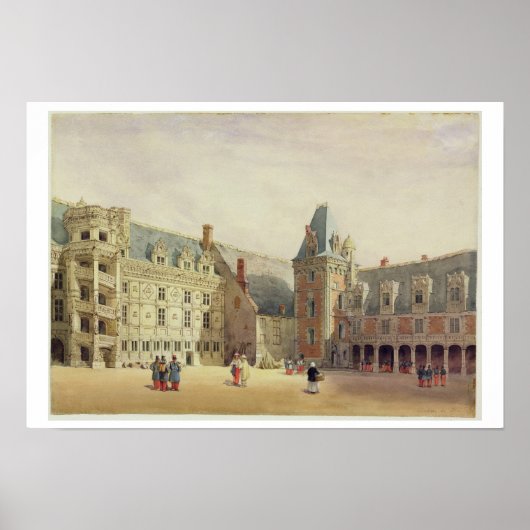 Chateau de Blois (g/c auf Papier) Poster (Vorne)