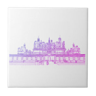 Château de Chambord Architektur Frankreich Sketch Fliese