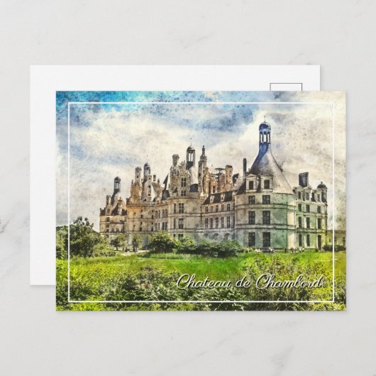 Chateau de Chambord, Frankreich. Postkarte (Vorne/Hinten)