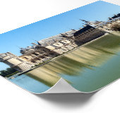 Chateau de Chantilly mit Reflektion im See Poster (Ecke)