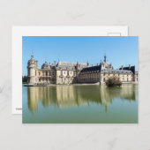 Chateau de Chantilly mit Reflektion im See Postkarte (Vorne/Hinten)