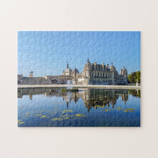 Chateau de Chantilly mit Reflektion in einem Teich Puzzle (Horizontal)
