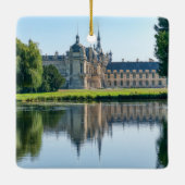 Chateau de Chantilly und Reflexion im Teich Keramikornament (Rückseite)