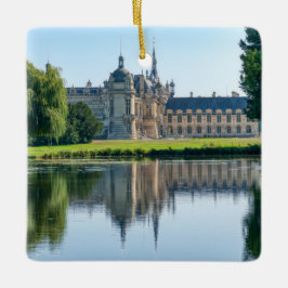 Chateau de Chantilly und Reflexion im Teich Keramikornament