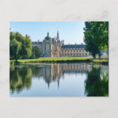 Chateau de Chantilly und Reflexion in einem Teich Postkarte (Vorderseite)