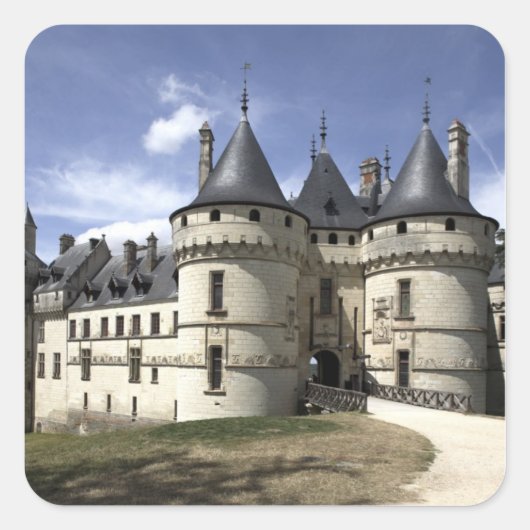 Chateau de Chaumont-Sur-Loire. Quadratischer Aufkleber (Vorderseite)