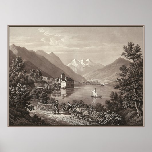 Chateau de Chillon, Genfersee, Schweiz Poster (Vorne)