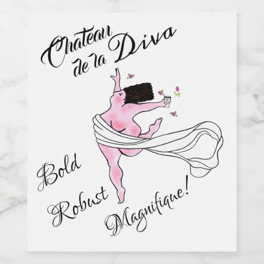 "Chateau de la DIVA" Weinetikett (Einzelnes Label)