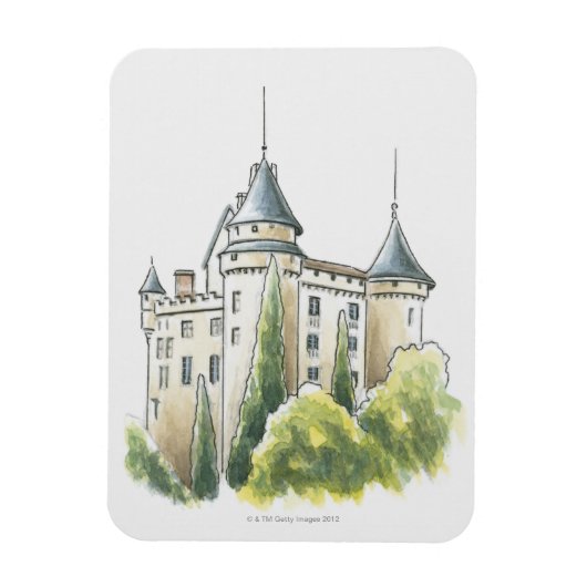 Chateau de Mercues, Frankreich Magnet (Vertikal)