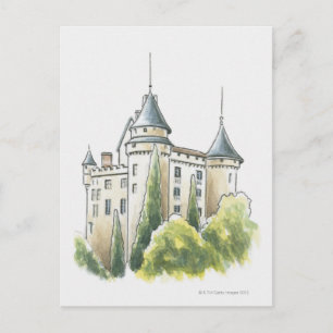 Chateau de Mercues, Frankreich Postkarte
