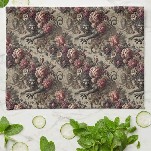 Château des Loups - Gotisch Viktorianisch Geschirrtuch (Gefaltet)