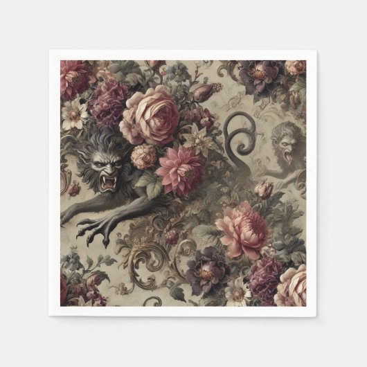 Château des Loups - Gotisches Barock Werewolf Serviette (Vorderseite)