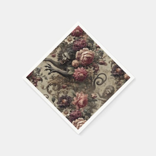 Château des Loups - Gotisches Barock Werewolf Serviette (Ecke)