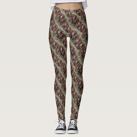 Château des Loups - Gotisches Viktorianisches Deli Leggings (Vorderseite)