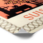 Château-d'Oex,Waadt,Schweiz,Reiseplakat Poster (Ecke)