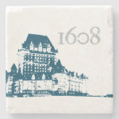 Chateau Frontenac 1608 Quebec fleur de Lys Steinuntersetzer (Vorderseite)