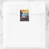 Chateau Frontenac - Kanada - Vintage Quadratischer Aufkleber (Tasche)