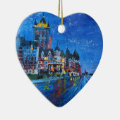 Château Frontenac Quebec Kanada bis zum Nacht Keramik Ornament (Rechts)