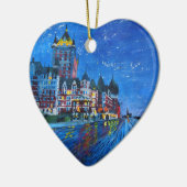 Château Frontenac Quebec Kanada bis zum Nacht Keramik Ornament (Links)