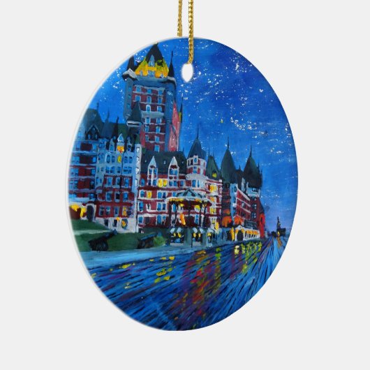 Château Frontenac Quebec Kanada bis zum Nacht Keramikornament (Rechts)