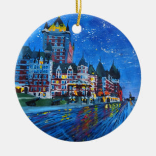 Château Frontenac Quebec Kanada bis zum Nacht Keramikornament