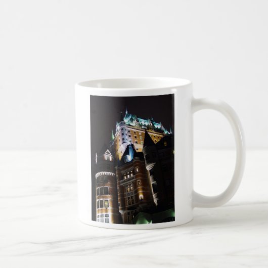 Chateau Frontenac Schloss-Lit oben an der Kaffeetasse (Rechts)