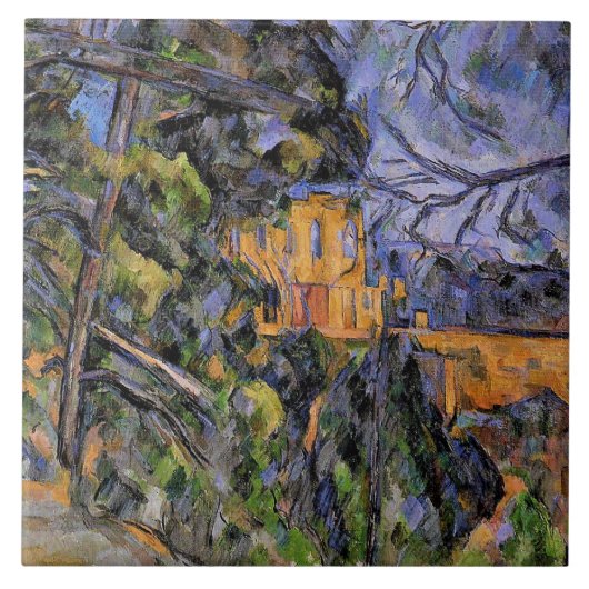 Chateau Noir von Paul Cezanne Fliese (Vorderseite)