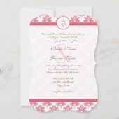 Chateau Pink Damask Foto Einladung Hochzeit (Rückseite)