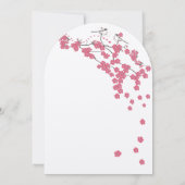 Chateau Rose Cherry Blossom Pink Chickadee Wedding Einladung (Rückseite)